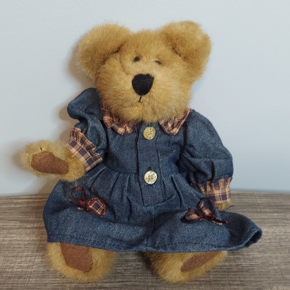 Boyds Bear Rare Plush Denim Dress 1985-97 - Picture 1 of 9